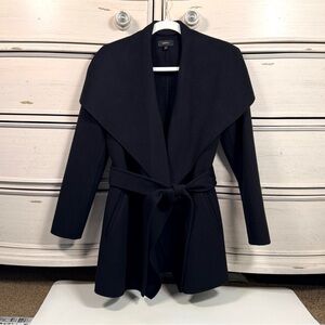 Quince Double-Faced Merino Wool Draped Collar Wrap Coat